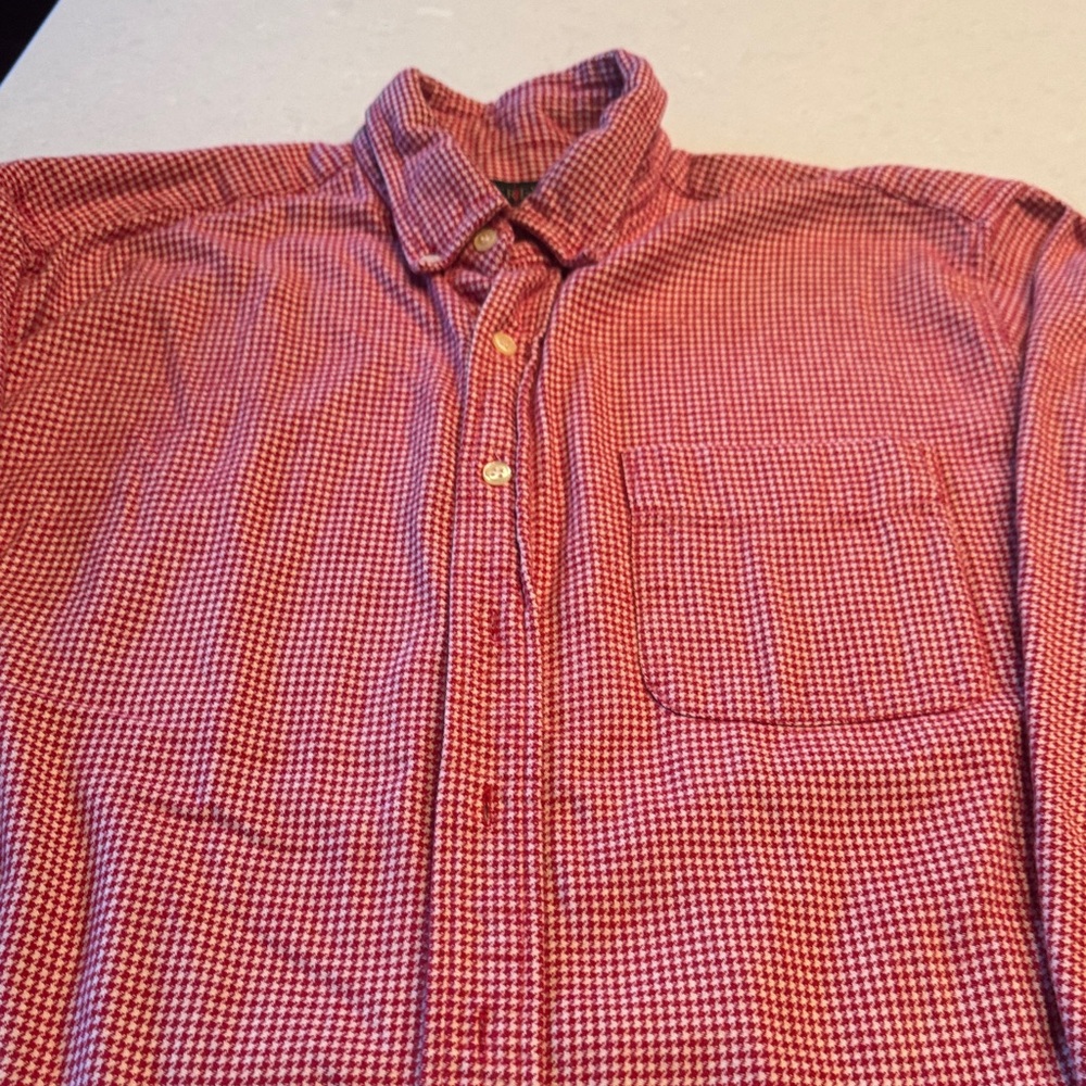 J. Crew Red and White Gingham Casual Shirt flannel fabric is amazing